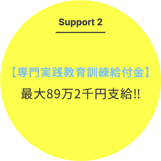Support2 【専門実践教育訓練給付金】 最大89万2千円支給‼︎